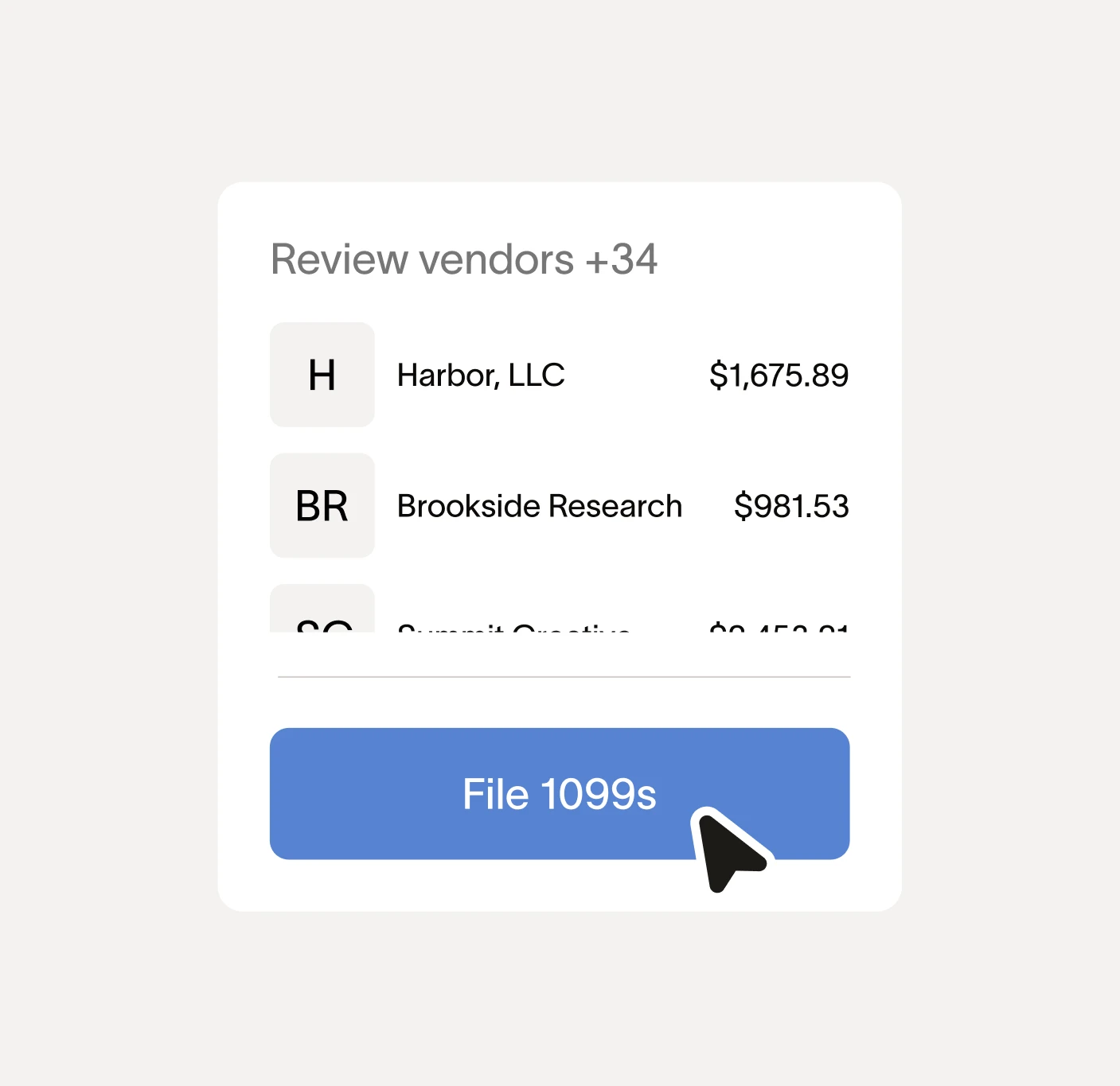File 1099s with one click